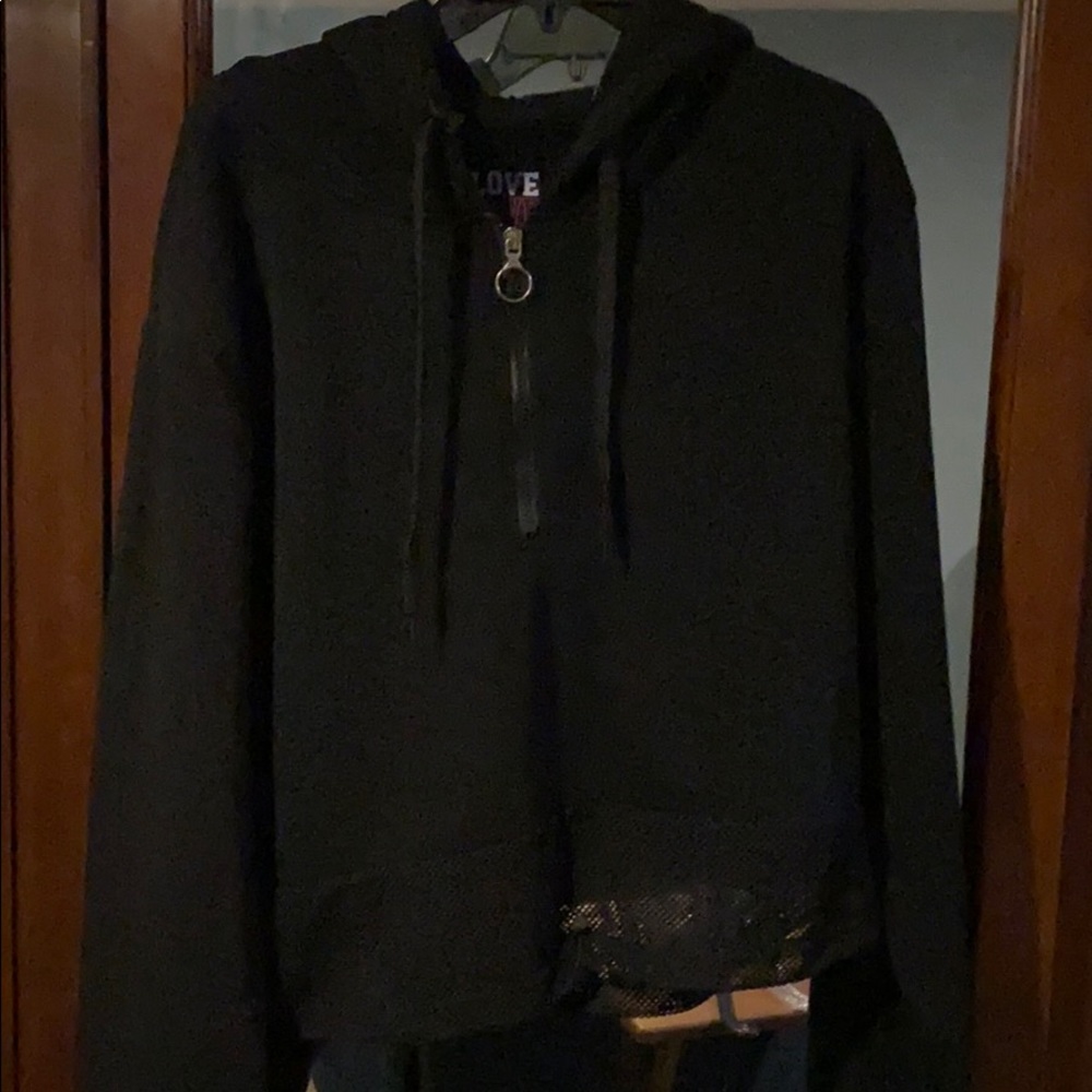 Plus size crop top hoodie